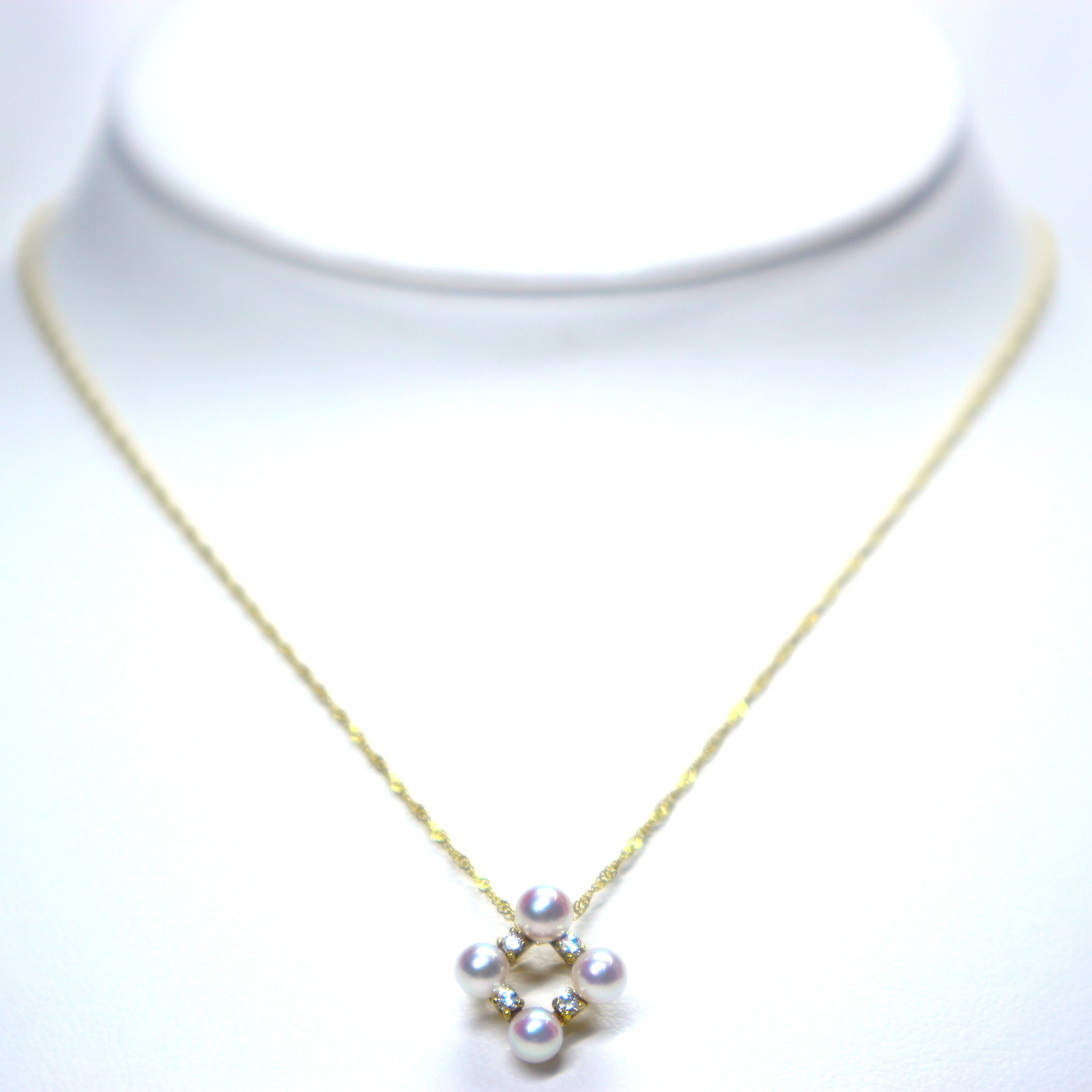 K18アコヤ真珠ペンダント㊵（3.5mm珠)