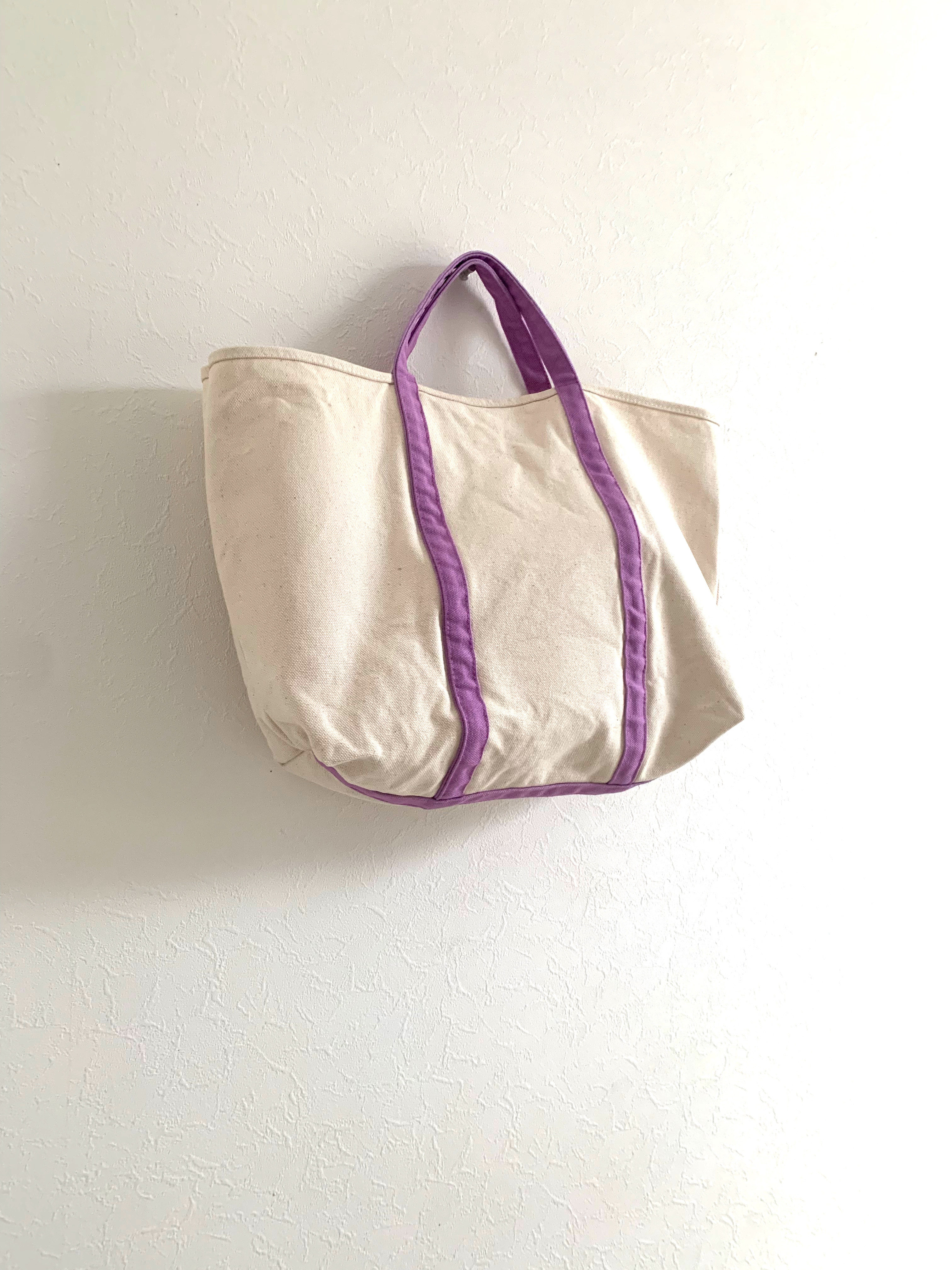 【A4対応】帆布　BASIC TOTE ( M )　生成り×あやめ