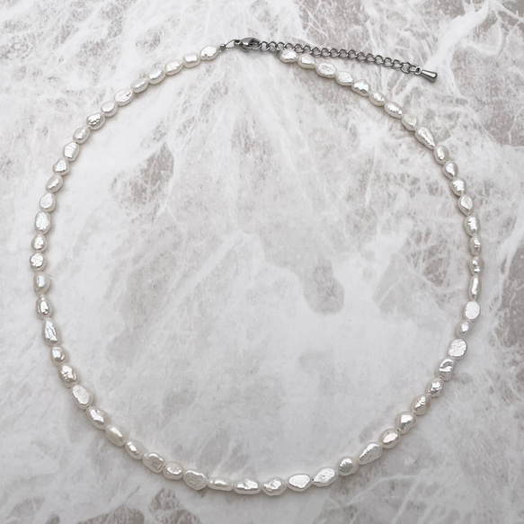 真珠ネックレス バロックパール 淡水真珠 アレルギー対応 デイリー 冠