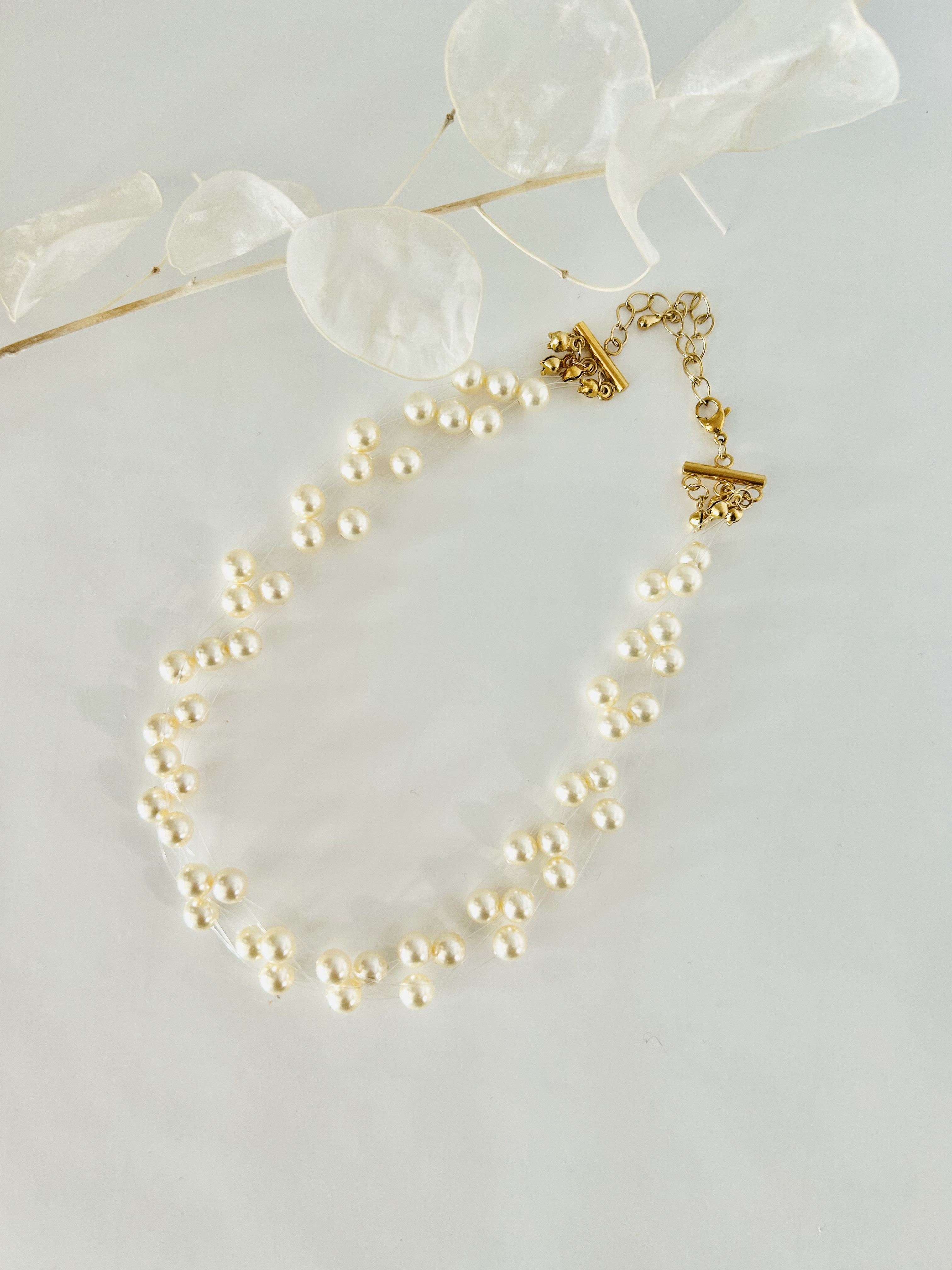 パール チョーカー ネックレス/クリスタルパール