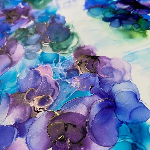 No.78 アルコールインクアート 原画 A4サイズ 絵 紫陽花 風景