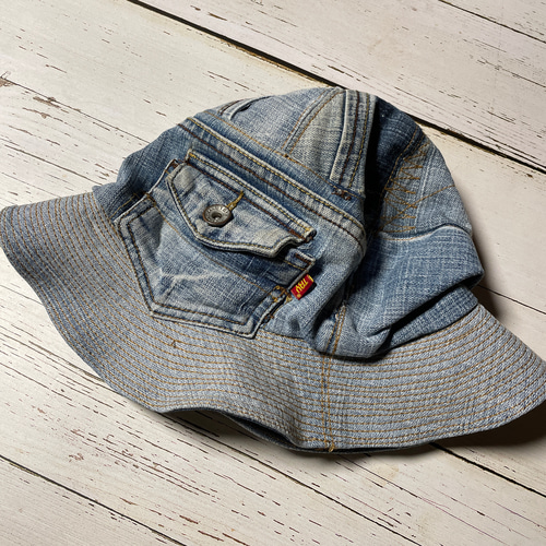 デニムリメイクダメージパッチワークハットhat-0005 ハット