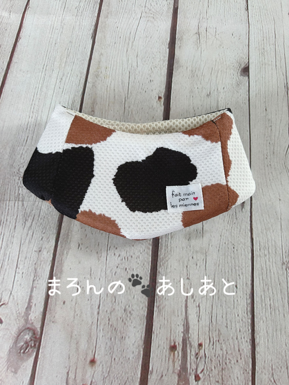 犬用 ウォータークールバンダナ　保冷剤を入れるポケット付き　水で濡らしてひんやり　三毛猫 1枚目の画像