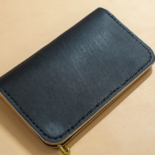 ミドルトラッカーウォレット　丘染め茶芯ブラック　真鍮 トラッカーウォレット ミドルトラッカーウォレット 丘染め茶芯ブラック 真鍮 トラッカー