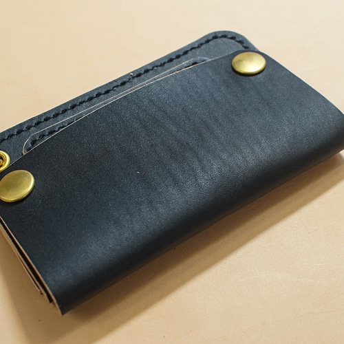 ミドルトラッカーウォレット 丘染め茶芯ブラック 真鍮 トラッカー