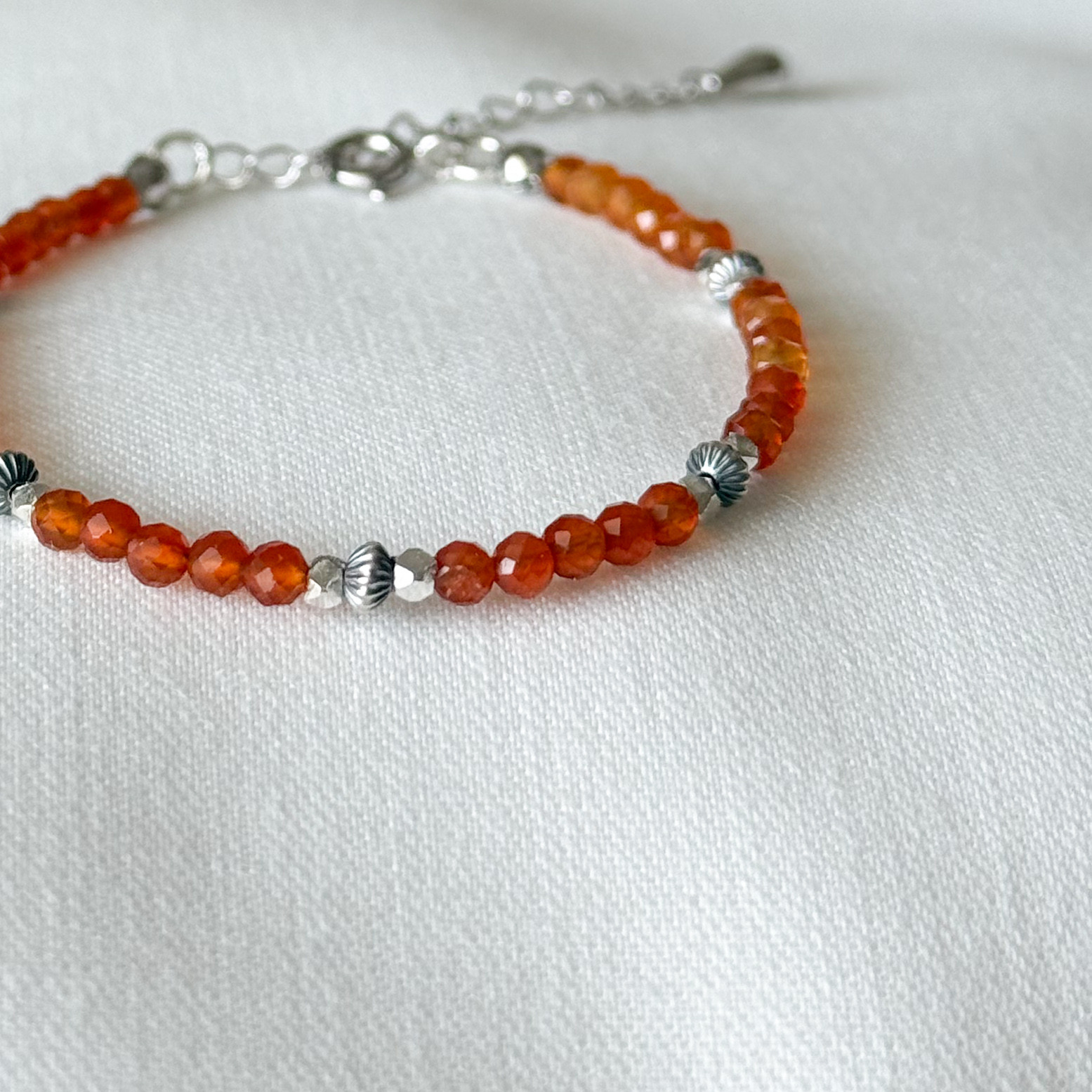 シルバー925 ナバホパール & カーネリアン ブレスレット メンズ レディース