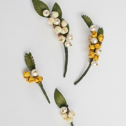 革花パール　ボタニカルブローチ　スズラン L 10枚目の画像