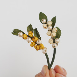 革花パール　ボタニカルブローチ　スズラン L 8枚目の画像