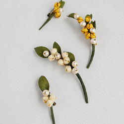 革花パール　ボタニカルブローチ　ミモザ S 7枚目の画像