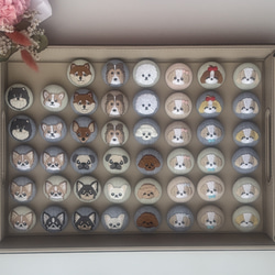 【絶版品】 犬の悪魔　刺繍パッチ / 日本未発売 犬刺繍クリップ付きバッジ｜やさしい犬モチーフ＊くるみボタンのうちの