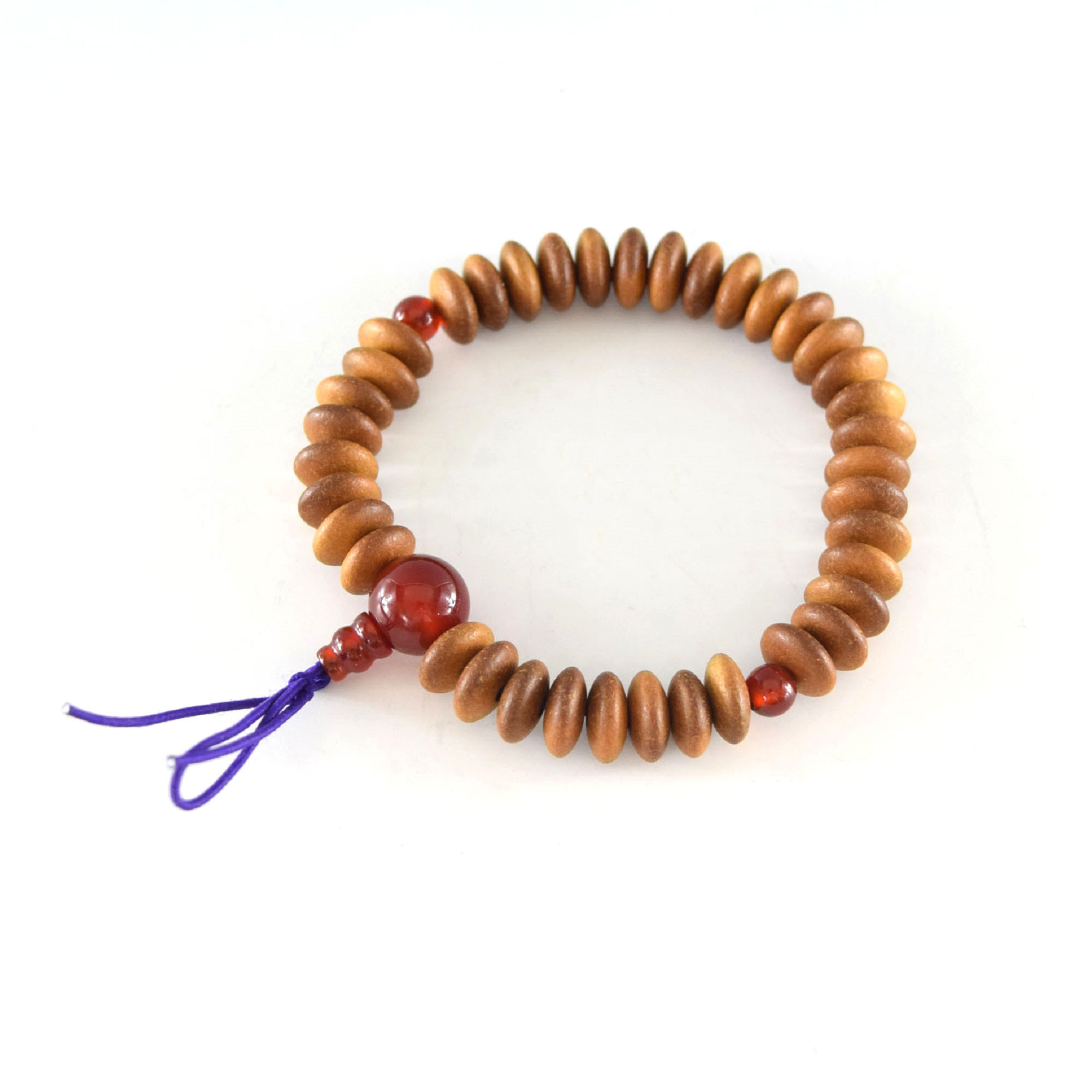 10mm  インド白檀  そろばん玉  赤瑪瑙仕立て   腕輪   UDA140 6,789円