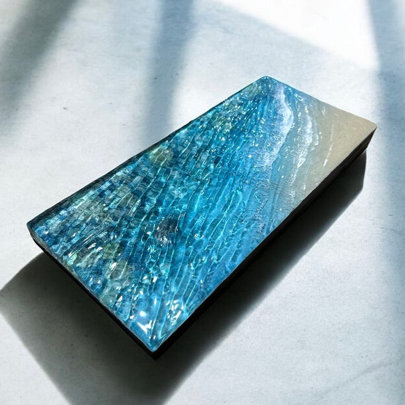 傾斜厚盛りボード☆ウミガメ> 超立体 沖縄の海 レジンアート