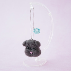 シュナウザー ブラック お花チャーム バッグにつけて一緒にお出かけ ギフト プレゼント シュナウザーグッズ 11枚目の画像