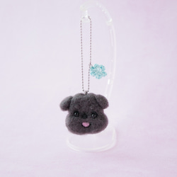 シュナウザー ブラック お花チャーム バッグにつけて一緒にお出かけ ギフト プレゼント シュナウザーグッズ 10枚目の画像