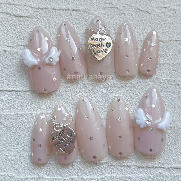 ウィッシュコア 羽 天使 ホログラム 韓国 ネイルチップ ネイルチップ