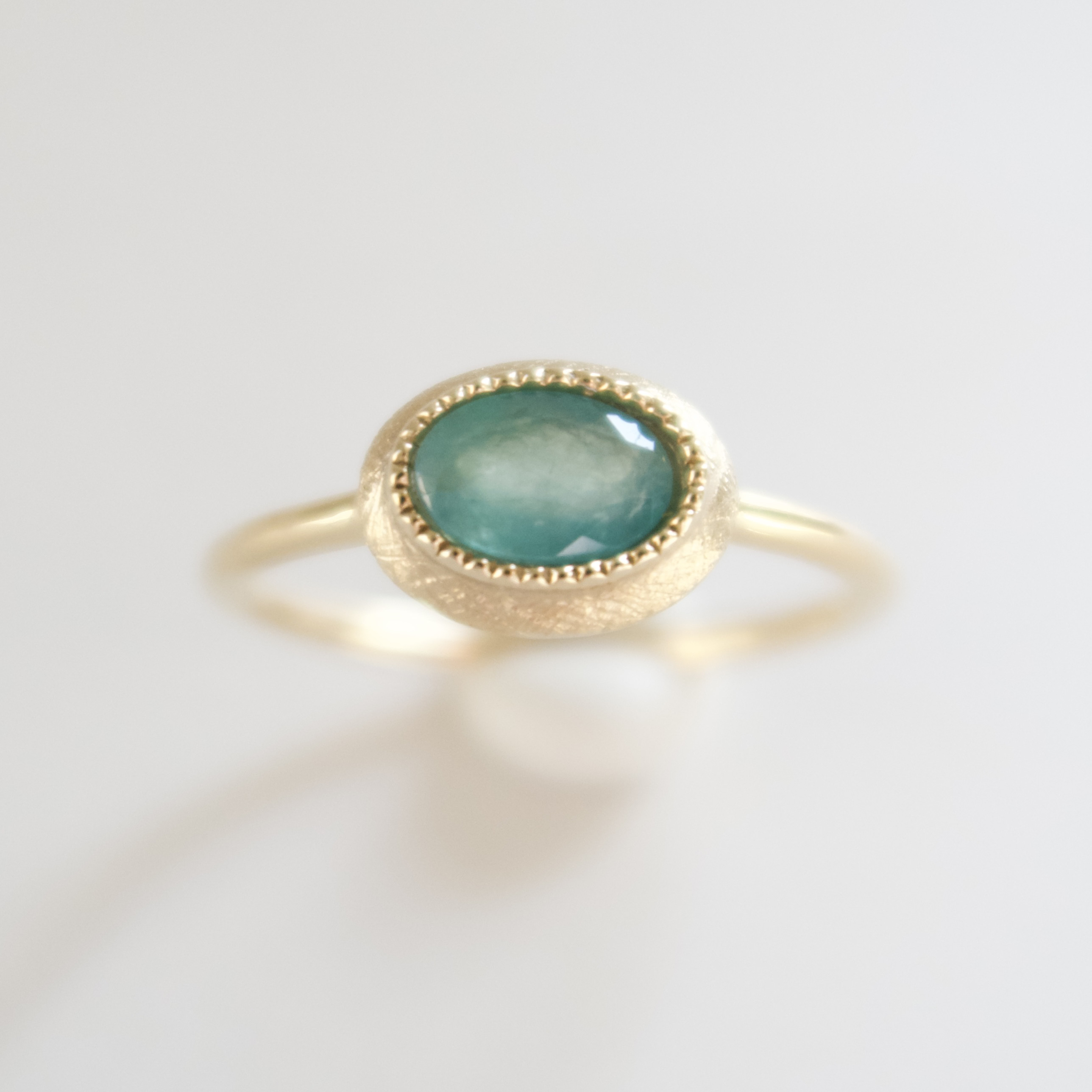 《グランディディエライト｜Grandidierite》Silver925・K10ゴールド／天然石リング・受注制作