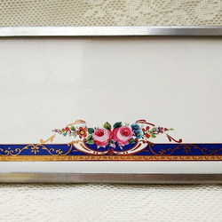 8x16cm横長タイル表札+専用ステンレスフレーム　ブルーライン 3枚目の画像