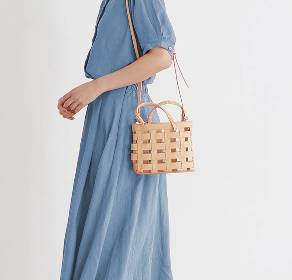 限定価格】夏にぴったり◎本革メッシュ編みバッグ｜2way仕様・内