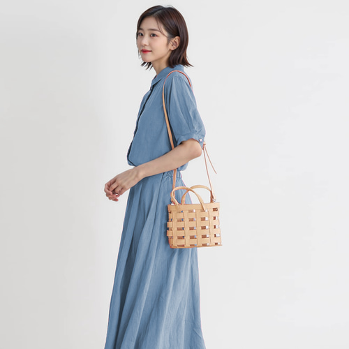 限定価格】夏にぴったり◎本革メッシュ編みバッグ｜2way仕様・内