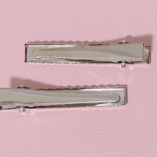 パールハート リボンヘアクリップ 水色♡量産型地雷系ハンドメイド