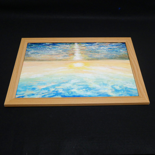 油絵 油彩 油彩画 絵 絵画【癒しの朝焼けの海】 絵画 HR 通販