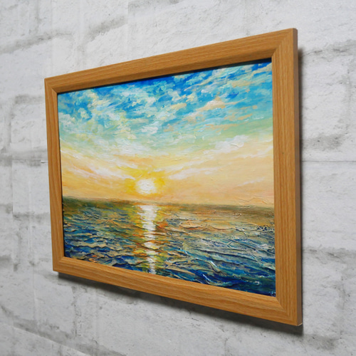 油絵 油彩 油彩画 絵 絵画【癒しの朝焼けの海】 油絵 油彩 油彩画 絵 絵画【癒しの朝焼けの海】 絵画 HR 通販