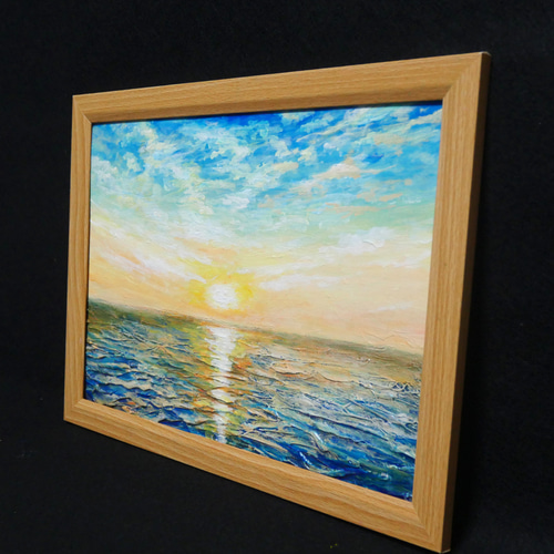 油絵 油彩 油彩画 絵 絵画【癒しの朝焼けの海】 油絵 油彩 油彩画 絵 絵画【癒しの朝焼けの海】 絵画 HR 通販
