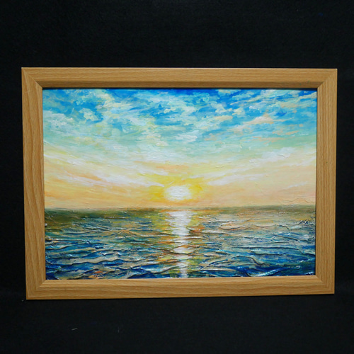 油絵 油彩 油彩画 絵 絵画【癒しの朝焼けの海】 油絵 油彩 油彩画 絵 絵画【癒しの朝焼けの海】 絵画 HR 通販