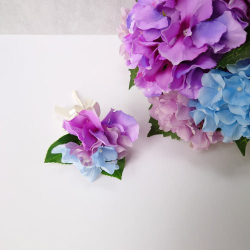 new!!梅雨の晴れ間❀紫陽花のナチュラルブーケ【Bouquet】梅雨色