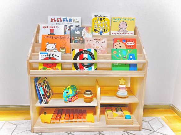 絵本棚　斜めカットタイプ　40日発送 絵本棚斜めカットタイプ40日発送