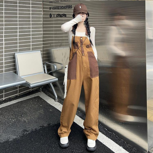 大きいサイズ レディース サロペット オーバーオール 春夏 秋