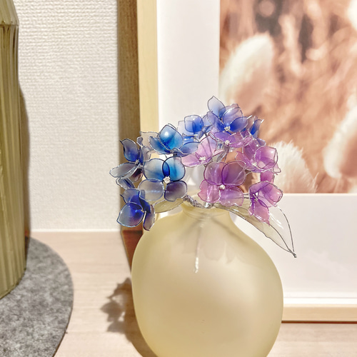 ネムアメリカンフラワー花瓶付き紫陽花と桜 期間限定】紫陽花 3カラーから選べる！梅雨 夏 限定品 プレゼントも