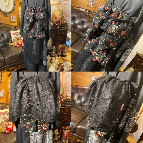 彩　着物リメイク♪ 辻ヶ花袋帯と着物からロングワンピース❣️ c42e6e128e47261bcdfc561ccc7d76