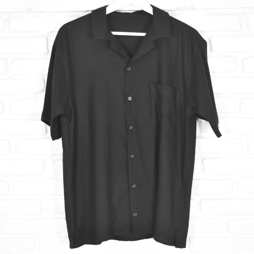 定価¥22000】オープンカラーシャツ ダークネイビー L 開襟 オープン