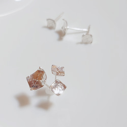 彫金シンプルスタッドピアス SILVA925　手彫り&手打ちテクスチャーのクラフトマンピアス　片耳から販売　 10枚目の画像