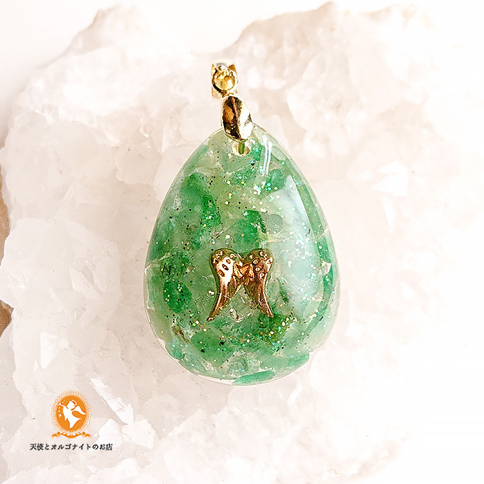 大天使ラファエルのペンダント しずく エメラルド [現物なしの場合は受注制作]phdr1001eme00094