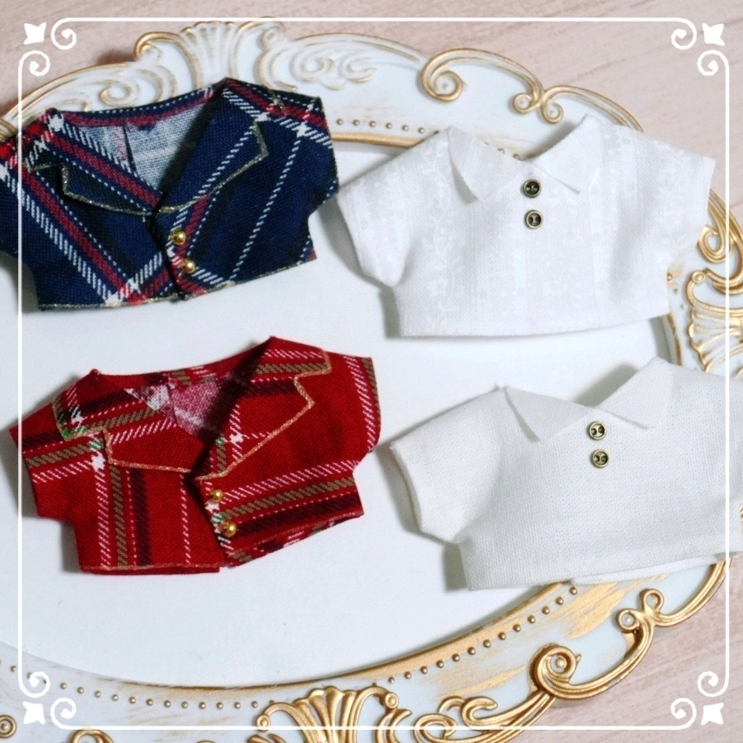 10cmぬい服 タータンジャケット、ワイシャツ ぬいぐるみ みりめ