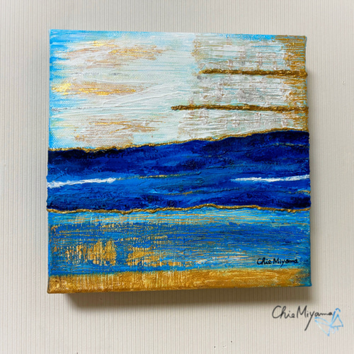 原画 『青の輝き』光 インテリアアート テクスチャーアート おしゃれ