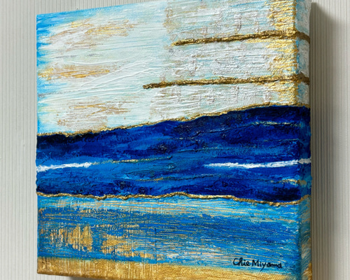 原画 『青の輝き』光 インテリアアート テクスチャーアート おしゃれ