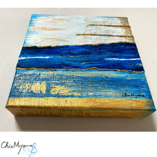 原画 『青の輝き』光 インテリアアート テクスチャーアート おしゃれ