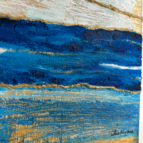 原画 『青の輝き』光 インテリアアート テクスチャーアート おしゃれ