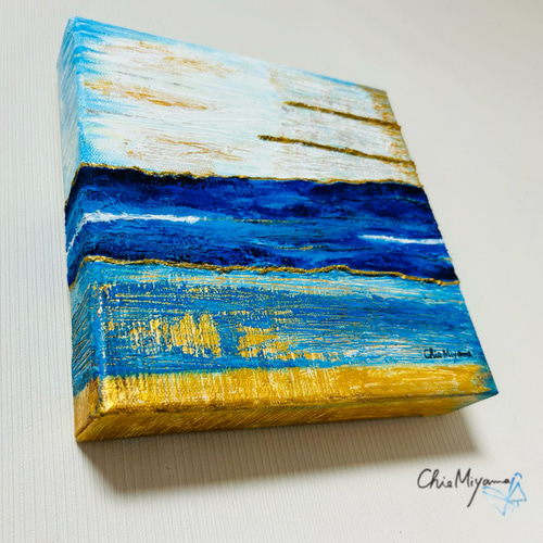 原画 『青の輝き』光 インテリアアート テクスチャーアート おしゃれ