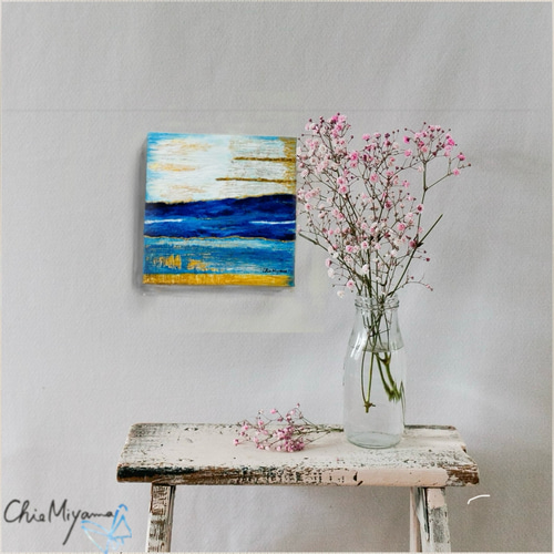 原画 『青の輝き』光 インテリアアート テクスチャーアート おしゃれ