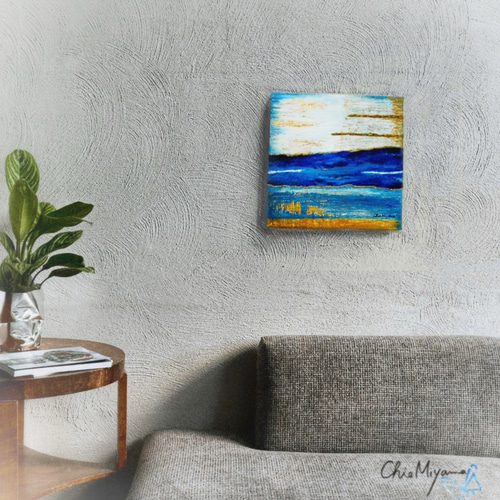 原画 『青の輝き』光 インテリアアート テクスチャーアート おしゃれ