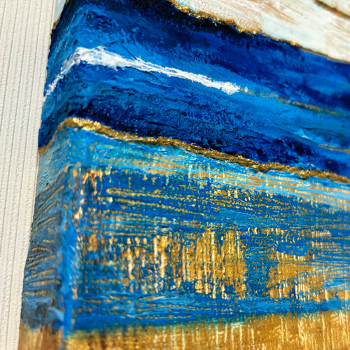 原画 『青の輝き』光 インテリアアート テクスチャーアート おしゃれ