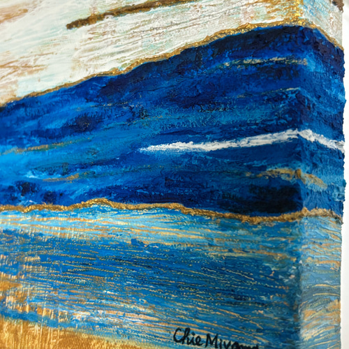 原画 『青の輝き』光 インテリアアート テクスチャーアート おしゃれ