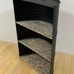 ドラム缶ハーフラック（ウォールナット） 棚・シェルフ・ラック 自遊