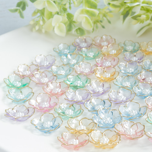 彩煌花（さいこうか）－透明感あふれる うる艶レジンの花イヤリング