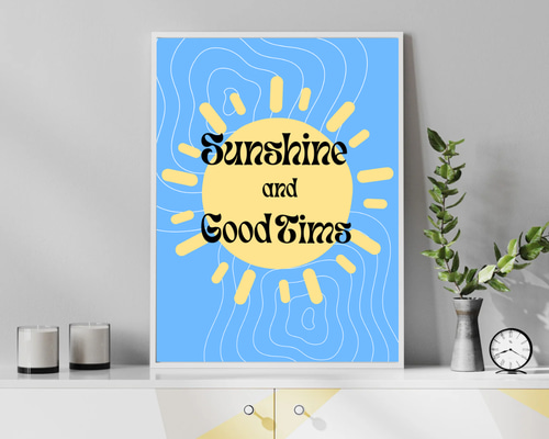 インテリアポスター 太陽 英字 英語 ポエム 名言 シンプルポップ