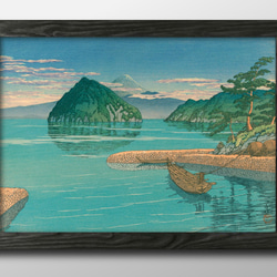 カキツバタの咲く水辺」透明水彩画 原画 風景画 額縁付 F6サイズ 絵画